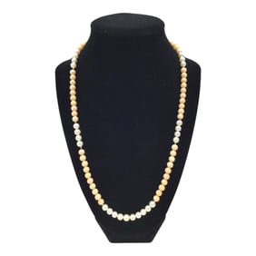 Vintage 14k Coral and Pearl Beaded Necklace