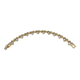 Swarovski Signed Gold Heart Shaped Links with Crystals Bracelet