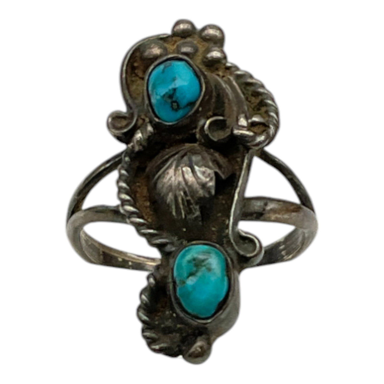 Jefferson James Signed Native American Sterling Silver Ring: Jefferson James Signed Native American Sterling Silver and turquoise Ring size 7.25.