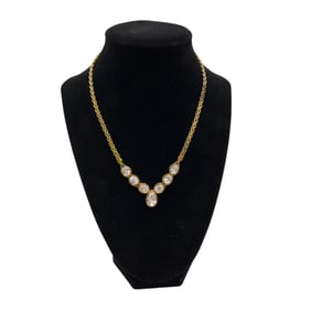 Italy 925 Gold Plated CZ Necklace