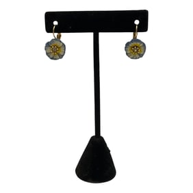 Joan Rivers Enamel Flower Earrings