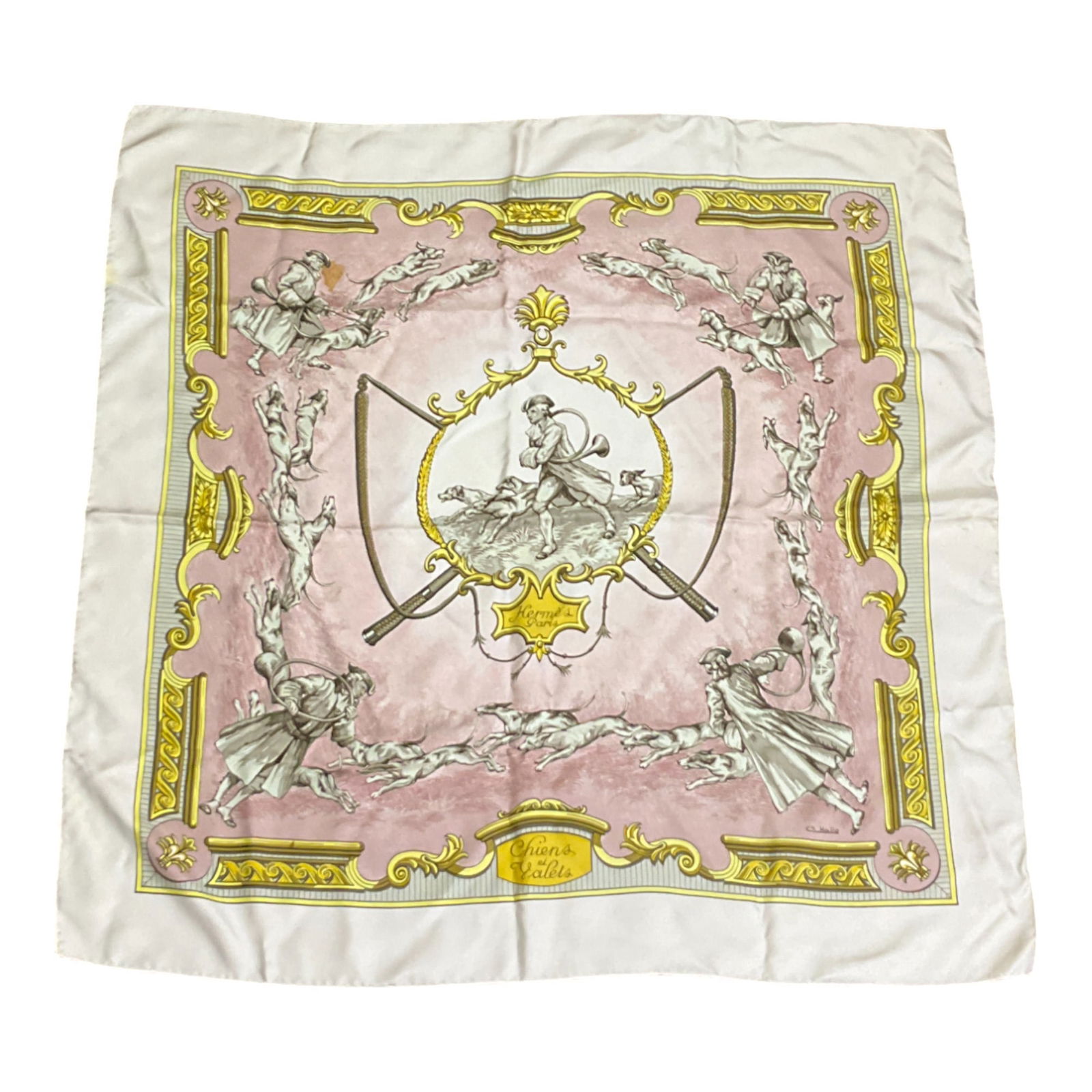 1963 Hermes Silk Scarf - Chiens El Valet by Charles Hallo (1 of 8)