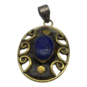 Vintage 925 Lapis Lazuli Pendant