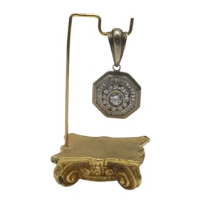 Vintage 925 CZ's Octagonal Pendant