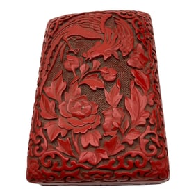 Vintage Red Cinnabar Hinged Box
