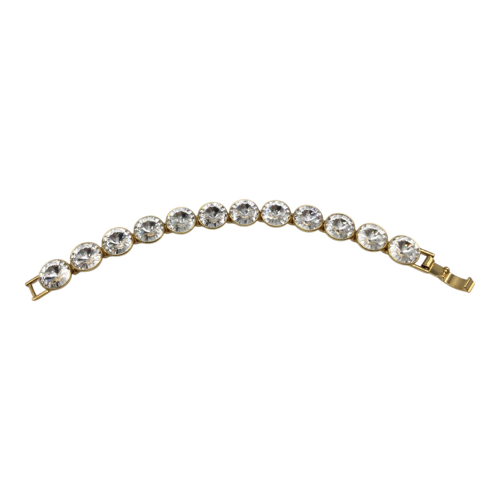 Henri Bendel Gold Rhinestone Link Bracelet (1 of 4)