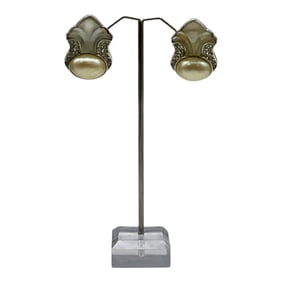 Vintage Yves St. Lauren Faux Pearl and Rhinestone Earrings