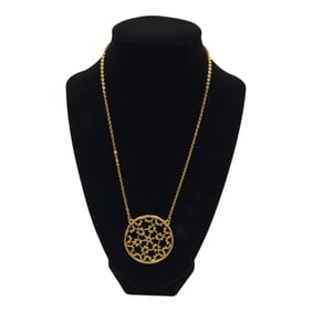 Joan Rivers Gold Tone Necklace with Pierced Floral Pendant