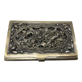 Asian 800 Silver Pierced Card Holder