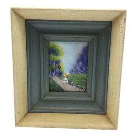 J. Polk Signed Enamel Painting on Copper