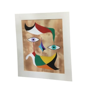 J.M. Wood Signed Acrylic on Paper Surrealism Art