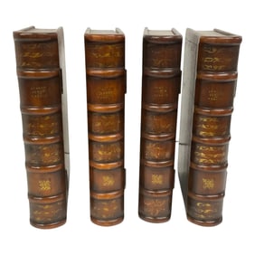 Theodore Alexander Lot of 4 Wood Book Box Set Handmade