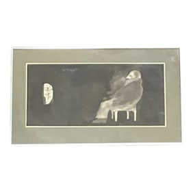 Richard Stine (American) Signed and Dated Charcoal Mixed Media
