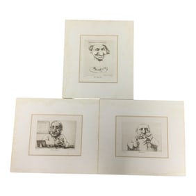 Lot of 3 Charles Bragg (1931-2017) Numbered Satire Litographs