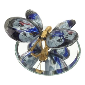Reverse Painted Crystal Butterfly