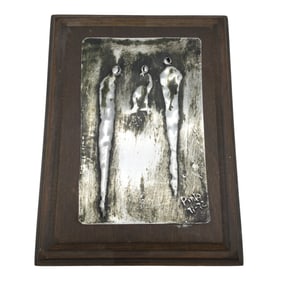 James Pinto (Mexican, 1907-1987) Signed, Dated and Numbered Mid-Century Modern Cast Aluminum Plaque
