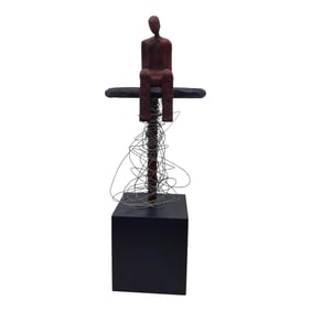 Sebastian Beltran Signed Wood Sculpture