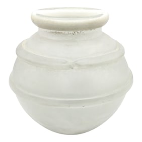 Seguso Vetri D'Arte White Scavo Murano Glass Vase