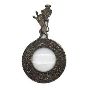 VALENTI Cast and Silver-Plated Neo-Renaissance Magnifying Glass