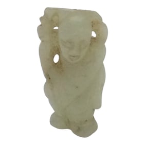 Hand Carved Early 20th Century Mutton Fat Jade Figure