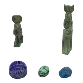 Collection of Egyptian Hand Carved Artifacts