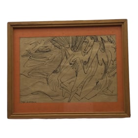 Signed Abstract Nude Ink on Paper