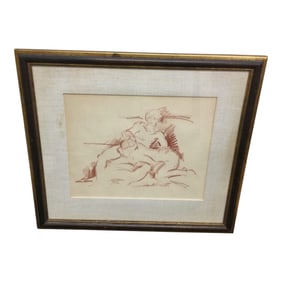 Jan de Ruth (American/Czech, 1922-1991) Signed Chalk on Paper Erotic Art