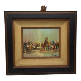 Ulysses La Rosa Signed Oil on Canvas 'Impressions of Manhattan'