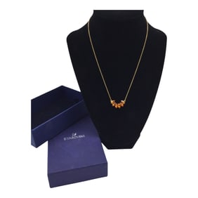 Swarovski Signed Crystal Necklace, Gold