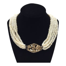 Vintage Freshwater Pearl Multi Strand Necklace