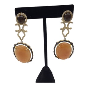 Designed Signed 925 Long Drop Dangle Runway Earrings