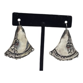 Brutalist BARUCH.K(KRAUS) 925 GARNET Accent Earrings