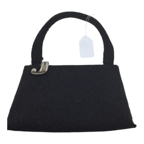 Vintage French Black Beaded Evening Purse