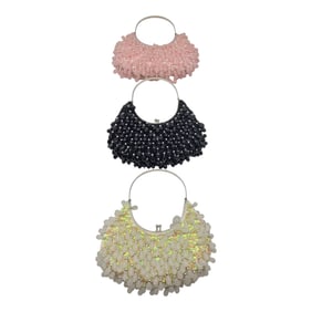 Lot of 3 Far Nine Tassel Beaded Handbags
