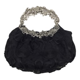 Vintage Letty USA Black Rhinestone Embellished Handbag