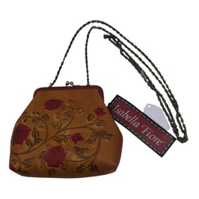 Isabella Fiore Leather Rose Embossed Coin Purse