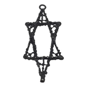 Brutalist Sterling Silver Star of David Pendant