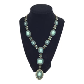 Vintage Poggi France Rhinestone Embellished Necklace
