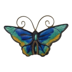 925 David Andersen Norway Guilloche Butterfly Brooch