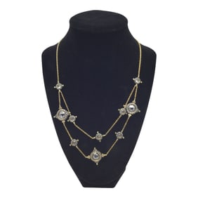 Freida Rothman 925 Two Tier Crystal Necklace