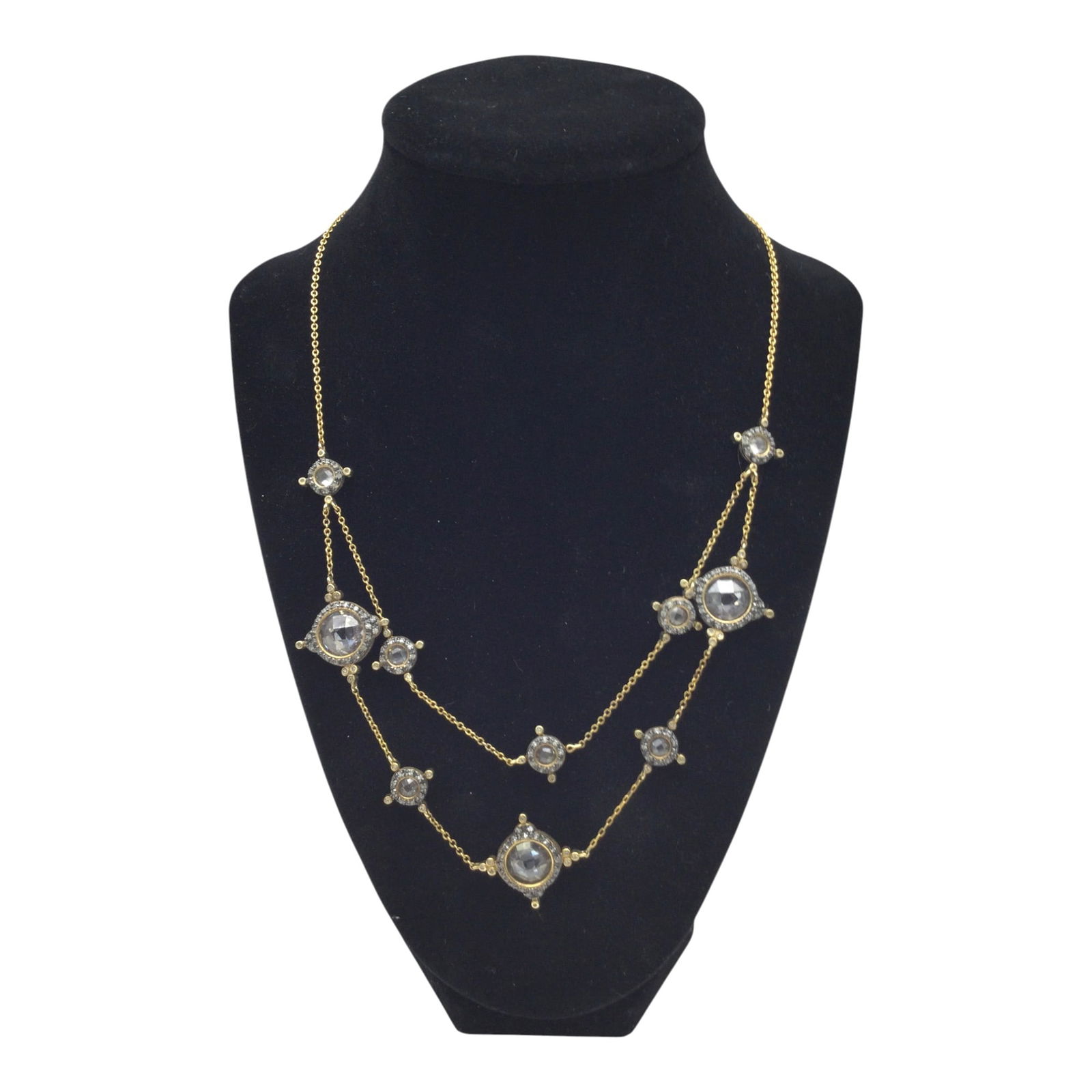 Freida Rothman 925 Two Tier Crystal Necklace (1 of 4)