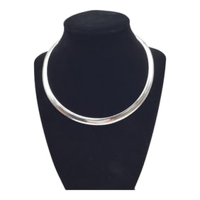 925 Italy Flat Omega Choker Necklace