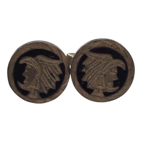 Vintage 925 Mexico Aztec Warrior Cufflinks, Signed