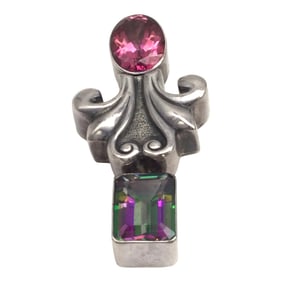 Deborah Armstrong DAC Sterling Silver and Gemstones Large Pendant