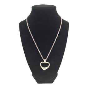 Vintage 925 Mexico Open Heart Pendant and Necklace