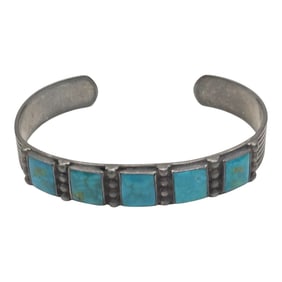 Vintage Sterling Silver Southwestern Bangle Bracelet