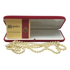 Vintage Long Majorica Pearl Necklace