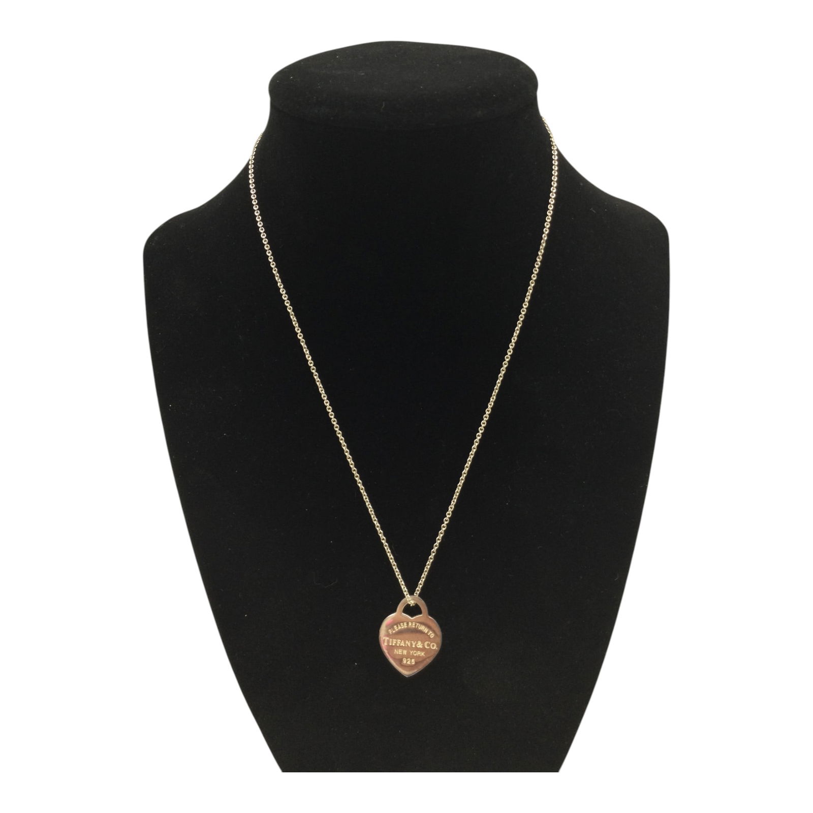 925 Tiffany Co. Heart Pendant with Necklace (1 of 4)