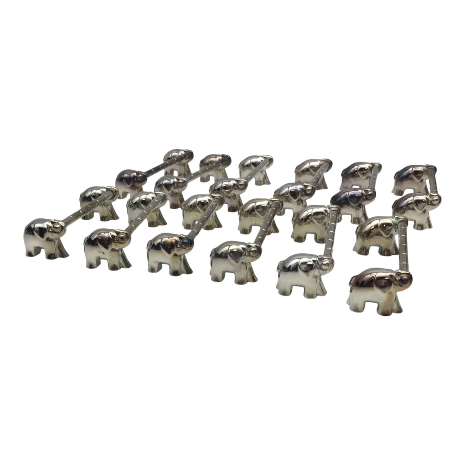 Vintage Set of 12 Silea Silver Plate French Knife Rests, Elephants (1 of 4)