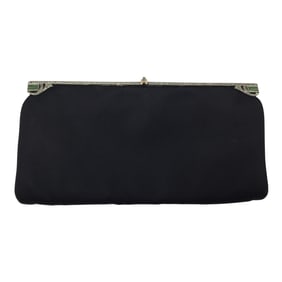 Vintage Morris Moskowitz Silk Clutch With Marcasite Trim